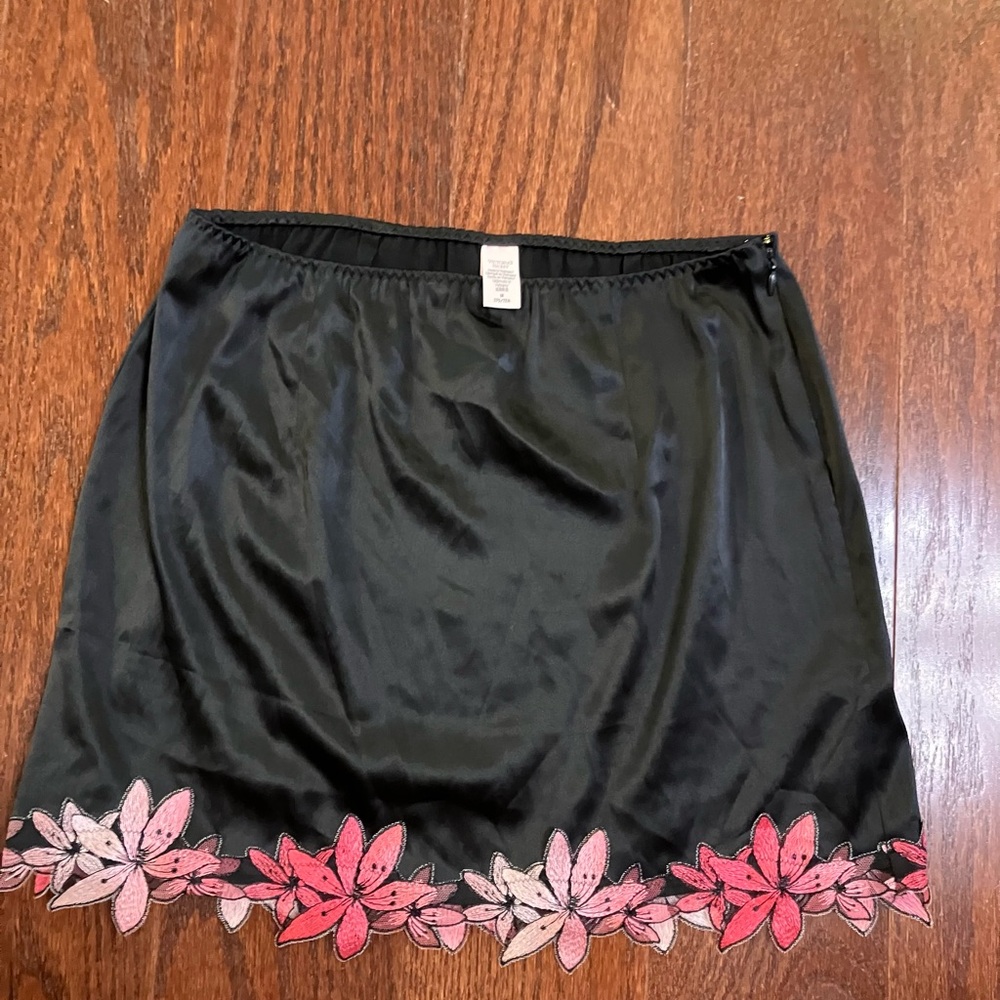 Victorias Secret Floral Black Pink lingerie skirt